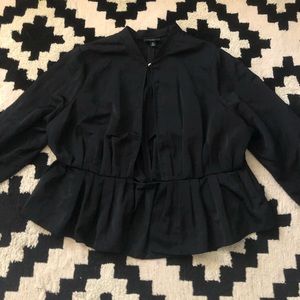 Peplum waist blazer with gold clasp closure